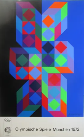 丝网印刷 Vasarely - OL 1972 - original silkscreen 