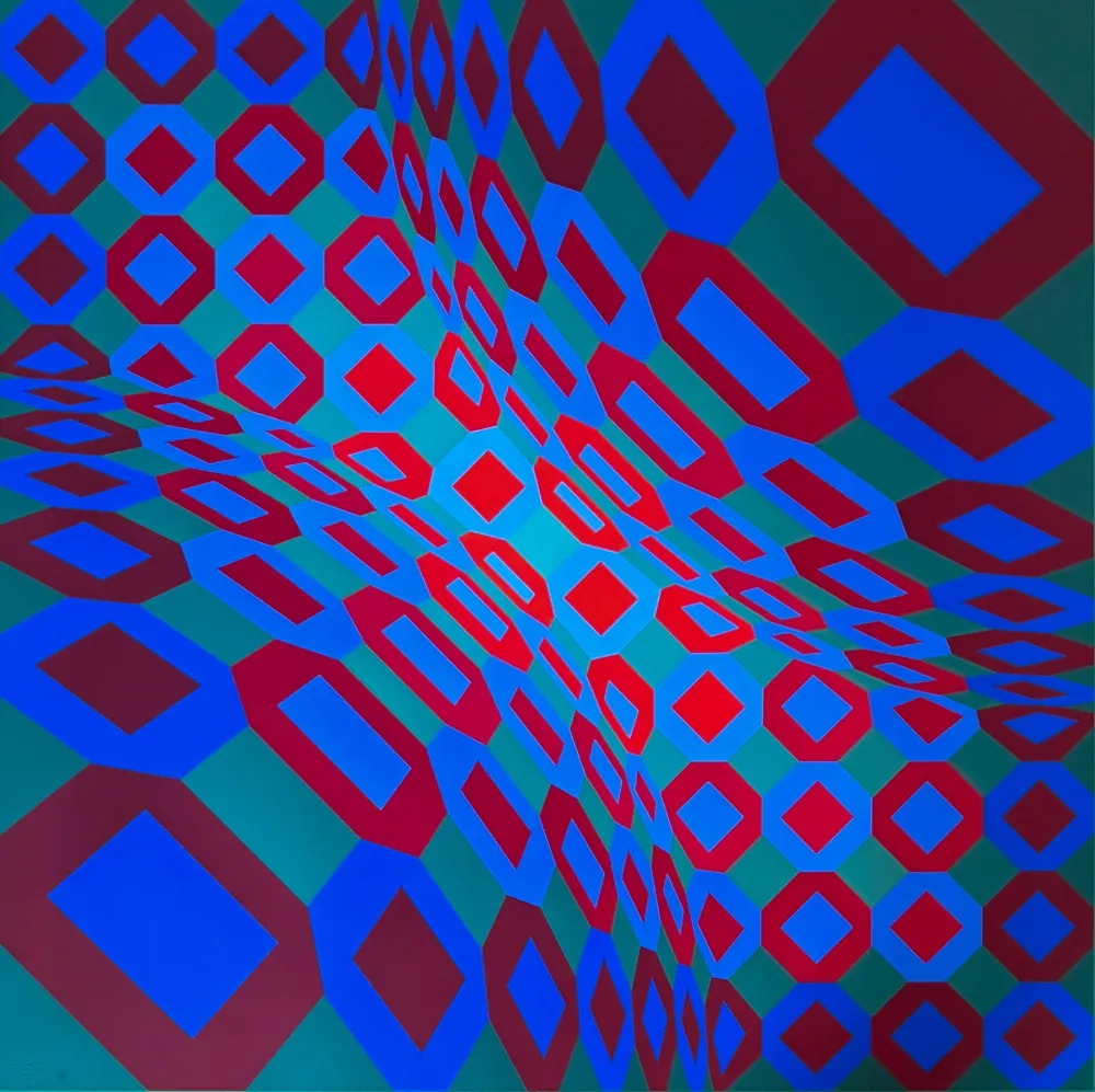 丝网印刷 Vasarely - Optical composition