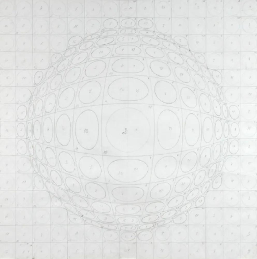 石版画 Vasarely - Pattern for a silk print