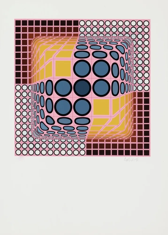复数作品 Vasarely - Pink Composition, c