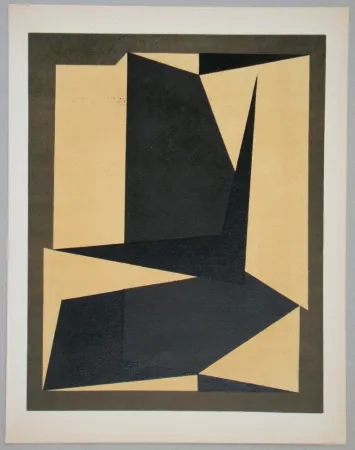 石版画 Vasarely - Projet pour une tapisserie
