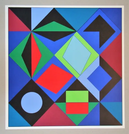 丝网印刷 Vasarely - Sikra - 1966