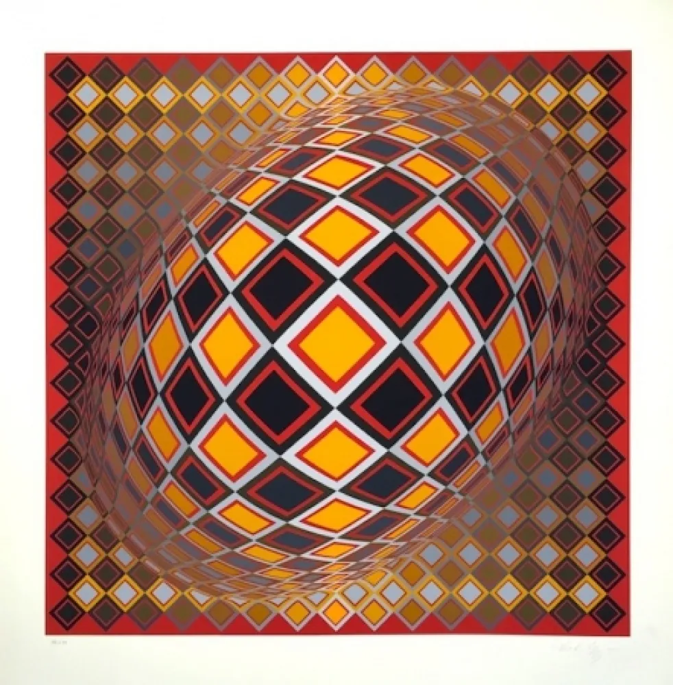 丝网印刷 Vasarely - Teke