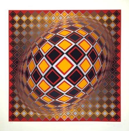 丝网印刷 Vasarely - Teke