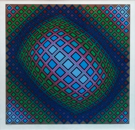 丝网印刷 Vasarely - UNKNOWN TITLE