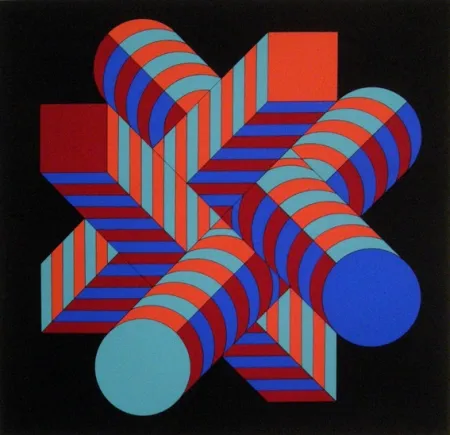丝网印刷 Vasarely - Untitled