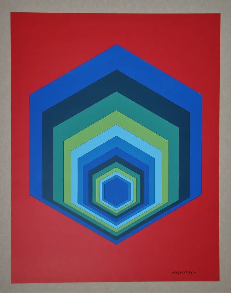 丝网印刷 Vasarely - Untitled - Sextans