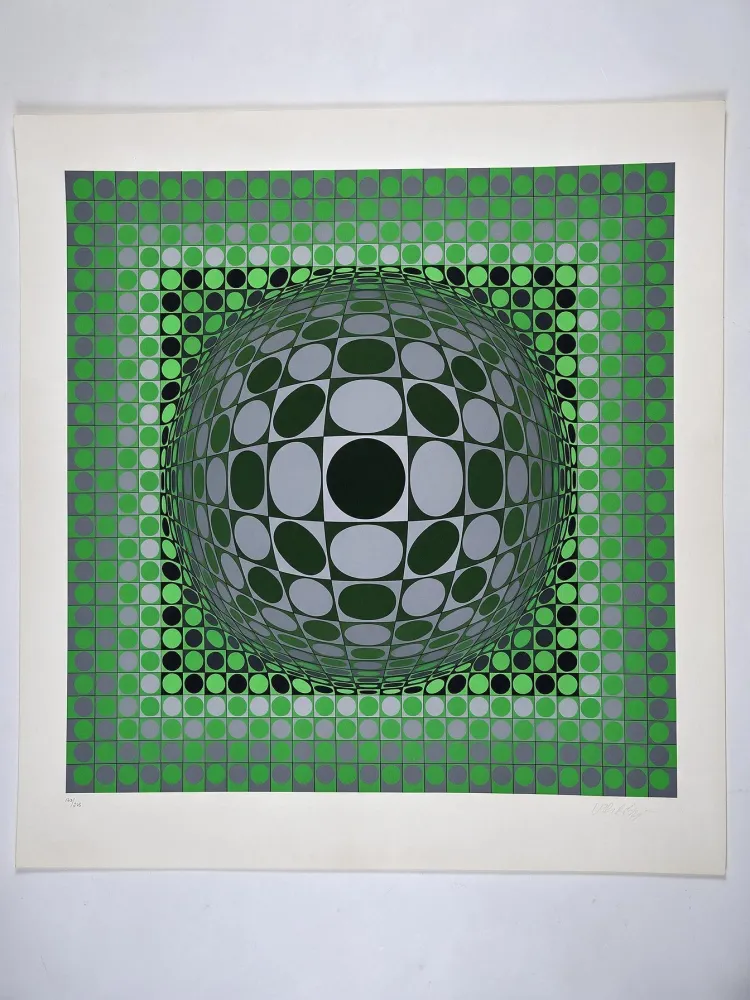 丝网印刷 Vasarely - Vega Green