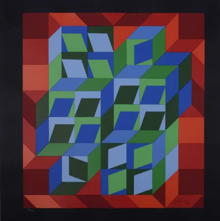 石版画 Vasarely - Victor Vasarely (1906-1997) - Kinetic Composition, 1978 - Hand-signed & numbered!
