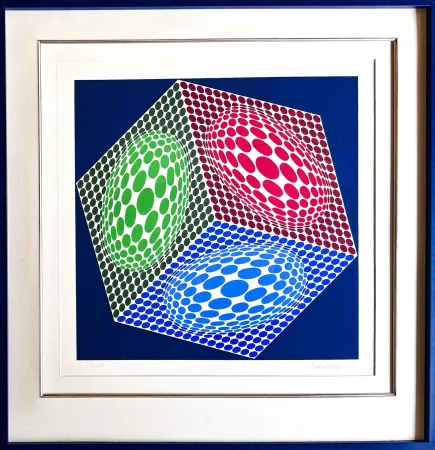 丝网印刷 Vasarely - Victor Vasarely (1906–1997) - Paula - Color silkscreen on wove paper - 1989