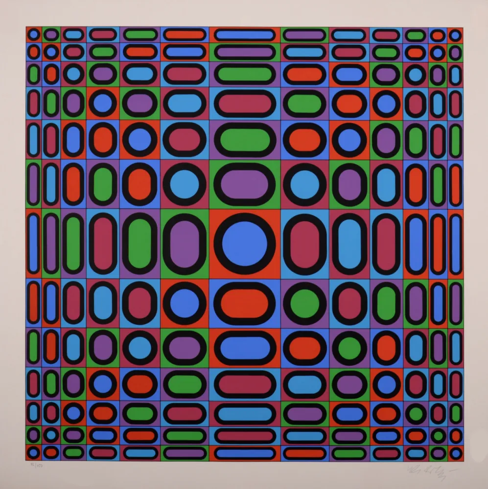 石版画 Vasarely - Victor Vasarely (1906-1997) - Reflets a, 1978 - Hand-signed & numbered!
