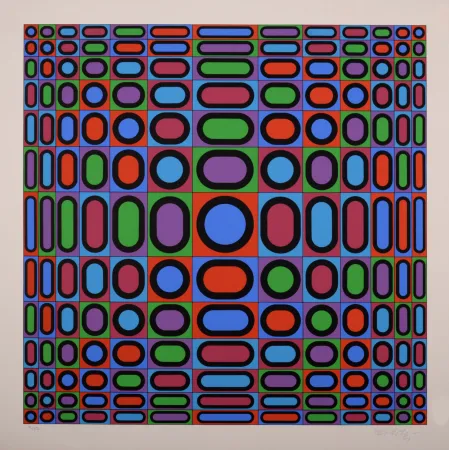 石版画 Vasarely - Victor Vasarely (1906-1997) - Reflets a, 1978 - Hand-signed & numbered!