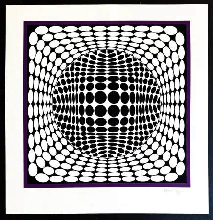 丝网印刷 Vasarely - Victor Vasarely (1906–1997) - Tea-Ur NB - Color silkscreen on paper - 1984