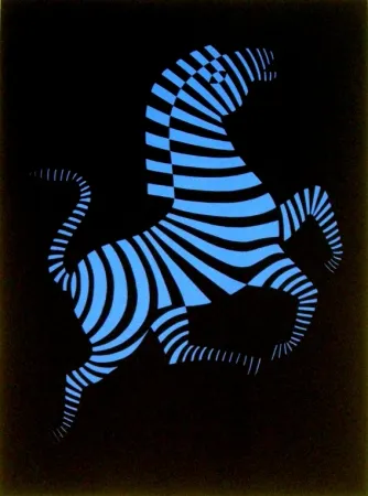 丝网印刷 Vasarely - Zebra