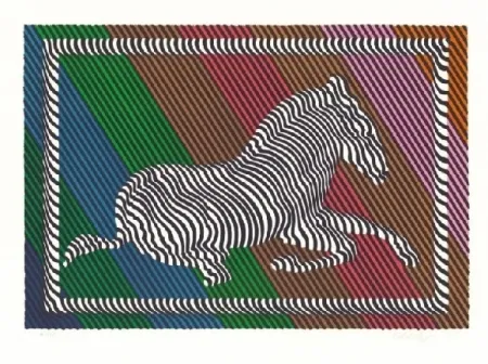 石版画 Vasarely - Zebre