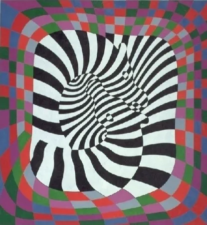 石版画 Vasarely - Zèbres