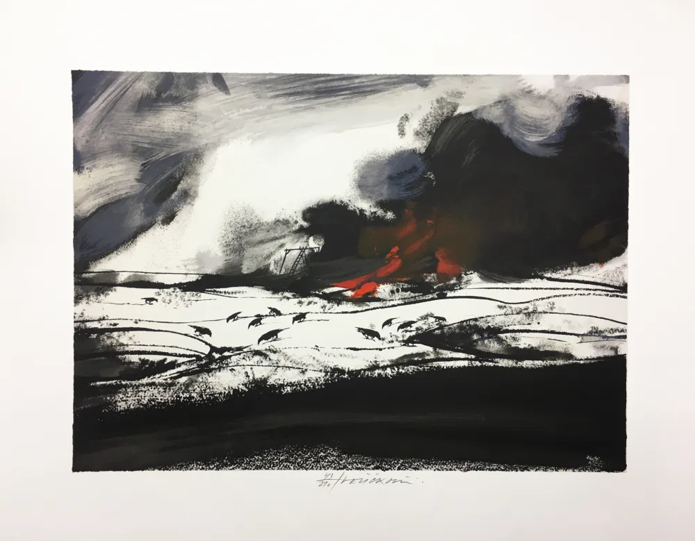 石版画 Velickovic - LES CORBEAUX (D'après 