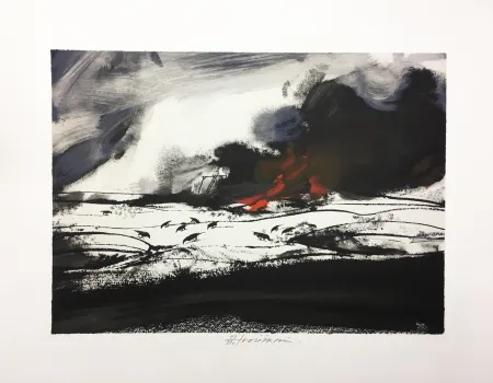 石版画 Velickovic - LES CORBEAUX (D'après 