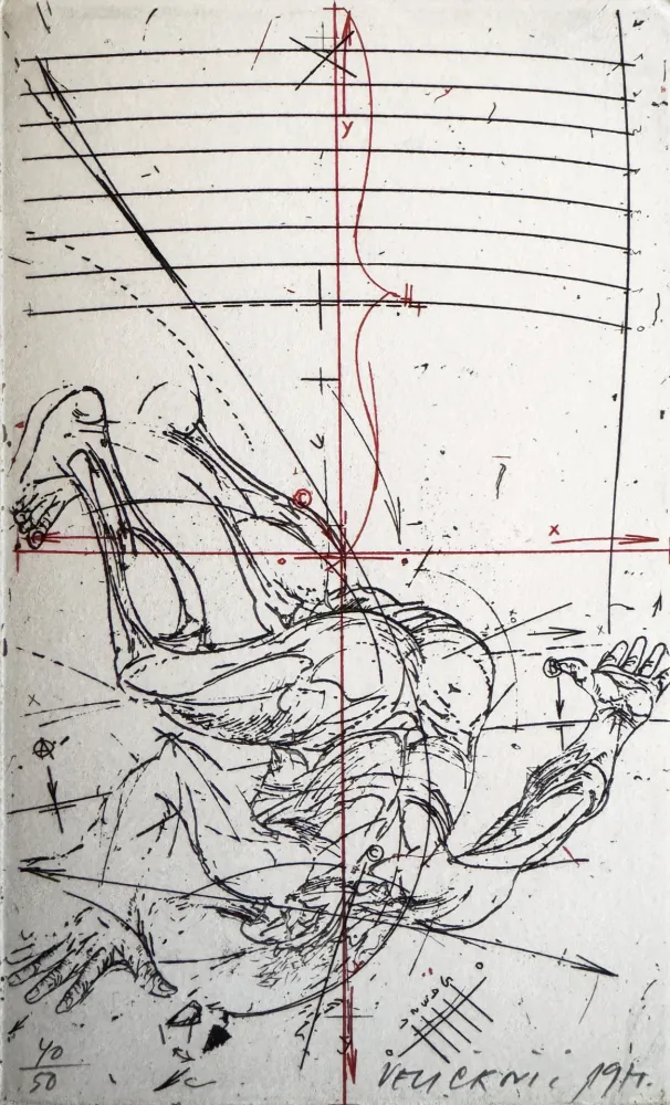 蚀刻版画 Velickovic - Sans titre, 1975