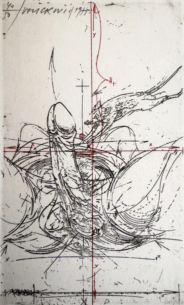 蚀刻版画 Velickovic - Sans titre, 1975