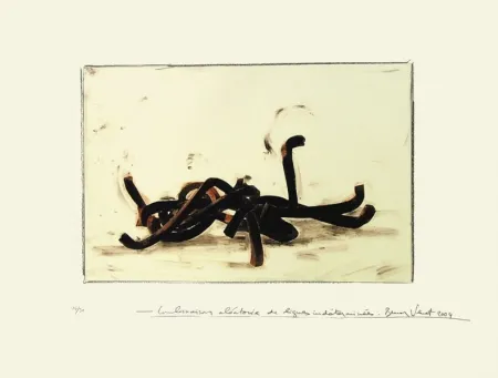 石版画 Venet - Combinaison aléatoire de lignes indéterminées 3C