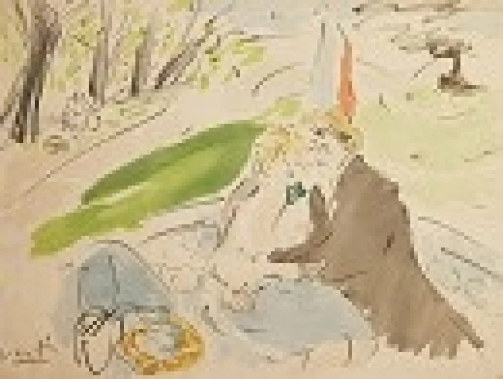 石版画 Vertes - Couple in Park