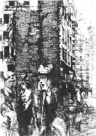 蚀刻版画 Vespignani - Passanti