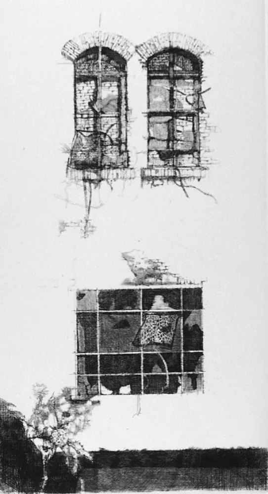 蚀刻版画 Vespignani - Tre finestre