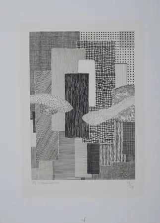 版画 Vieillard - Ville Ripuaire, 1962 - Hand-signed