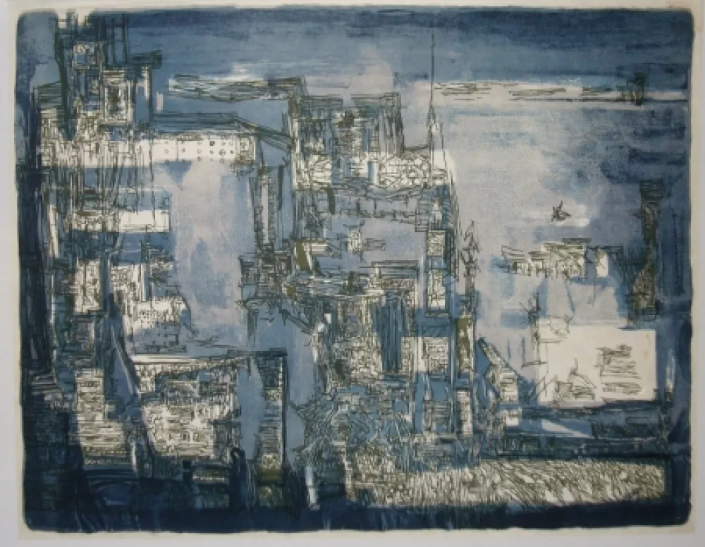 石版画 Vieira Da Silva - Atlantide