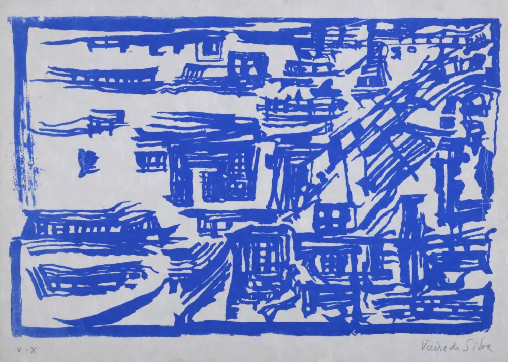 丝网印刷 Vieira Da Silva - Composition, 1959 - Hand-signed