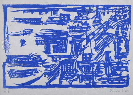 丝网印刷 Vieira Da Silva - Composition, 1959 - Hand-signed