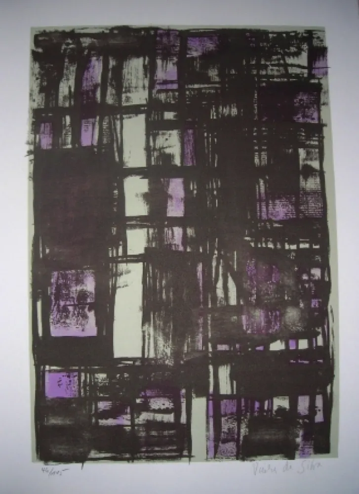 石版画 Vieira Da Silva - Jean Cassou: vingt-deux poèms