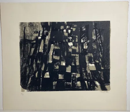 石版画 Vieira Da Silva - L’Échiquier. 1961