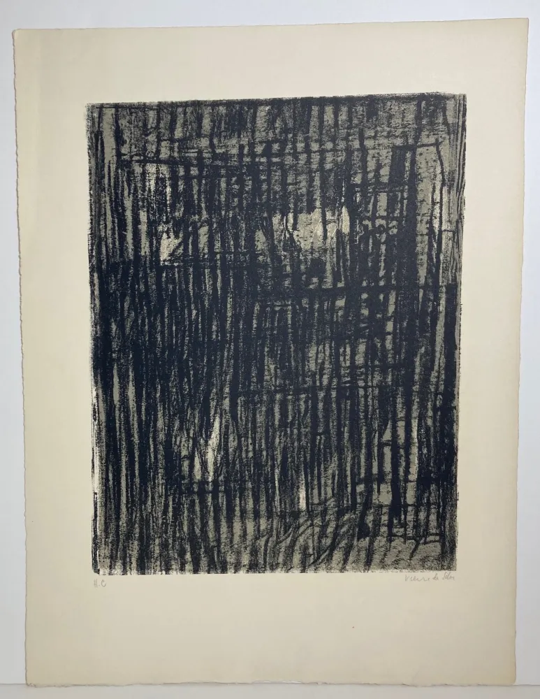 石版画 Vieira Da Silva - Les Grilles. 1961