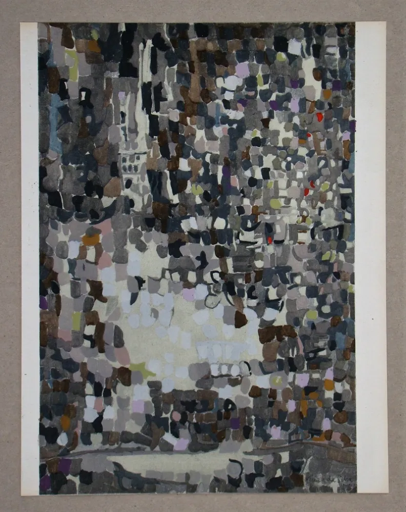 镂版印刷 Vieira Da Silva - Peinture, 1956