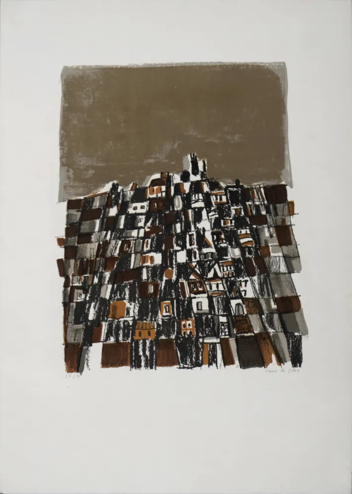 石版画 Vieira Da Silva - Ville espagnole, 1966 - Hand-signed!
