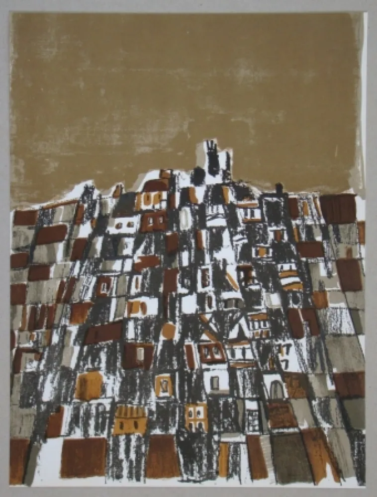 石版画 Vieira Da Silva - Ville espagnole