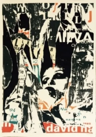 石版画 Villeglé - Le cri ou opéra