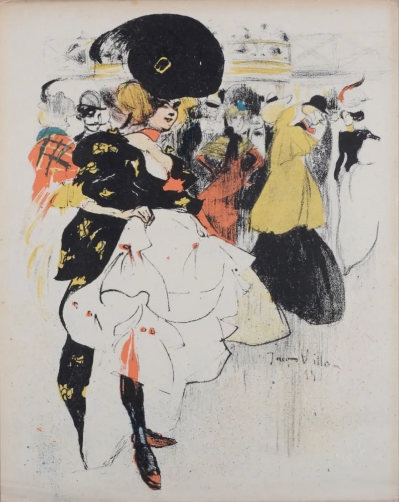 石版画 Villon - Danseuses au Moulin Rouge, 1899