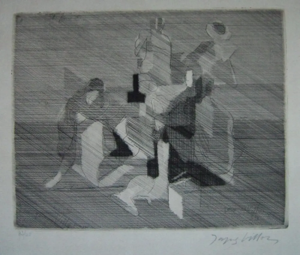 干刻版画 Villon - D'ou l'on tourne l'epaule a la vie 