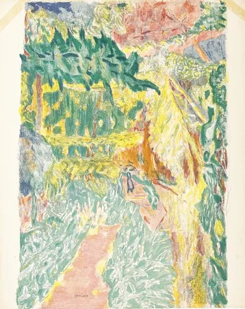 石版画 Villon - Jardin au Cannet