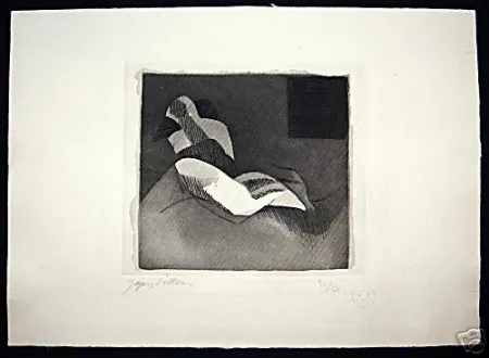 蚀刻版画 Villon - Le Baiser