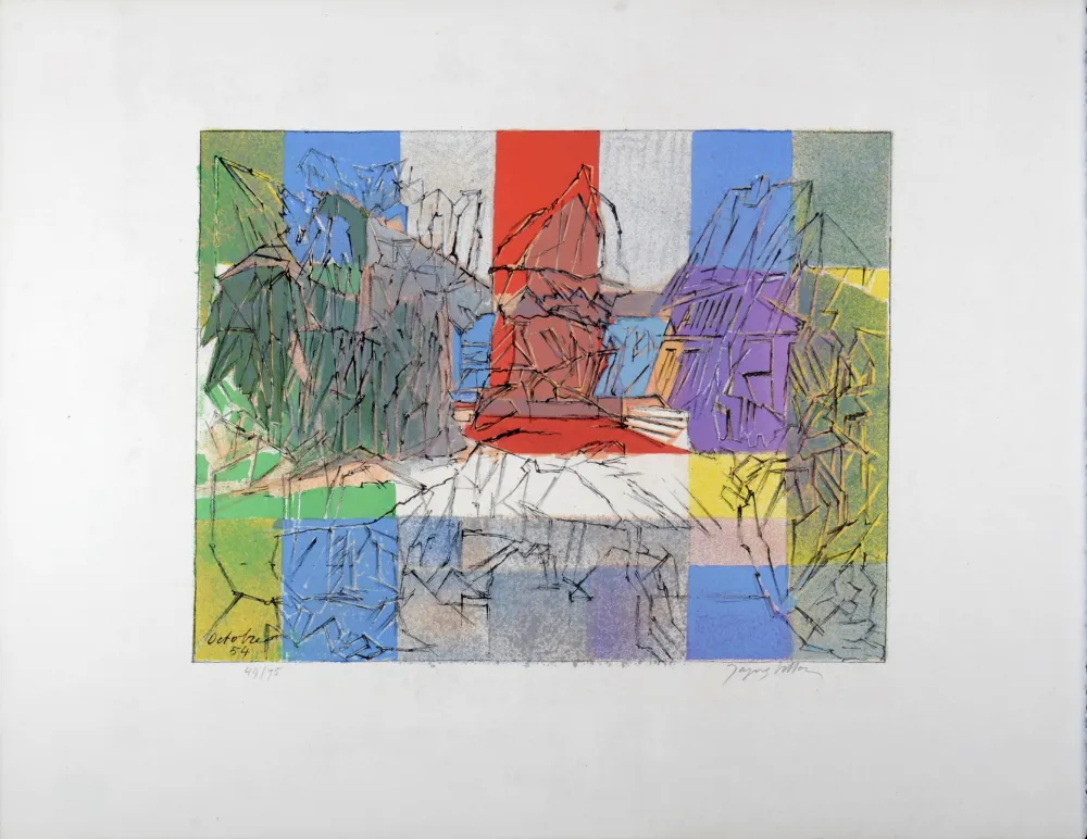 石版画 Villon - Le Pigeonnier Normand, c. 1955 - Hand-signed!