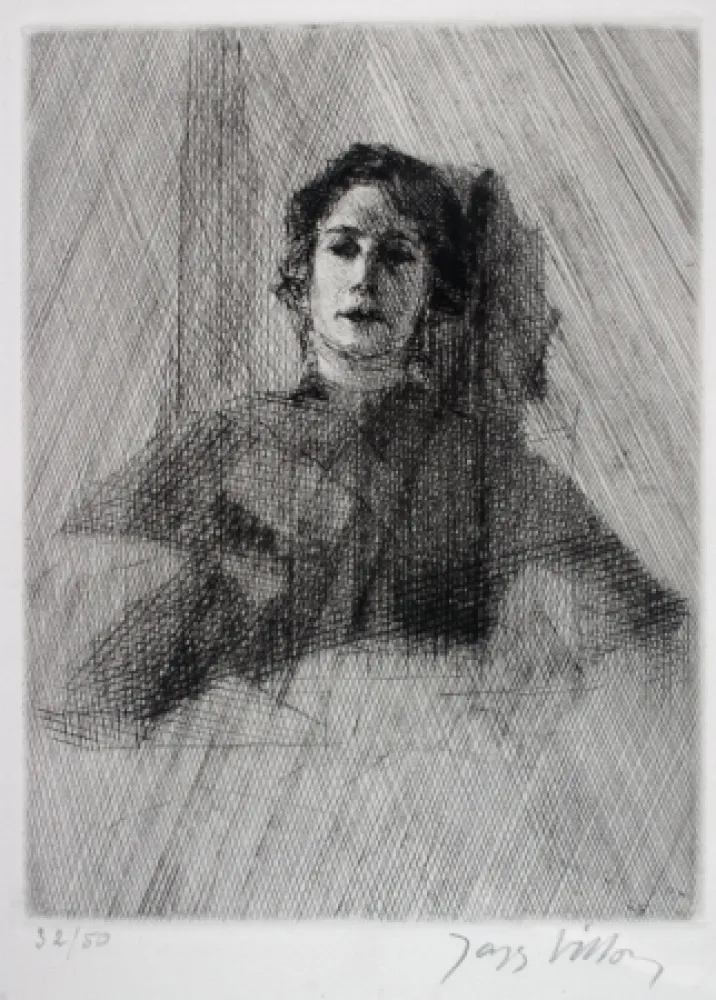 版画 Villon - Mademoiselle Bea