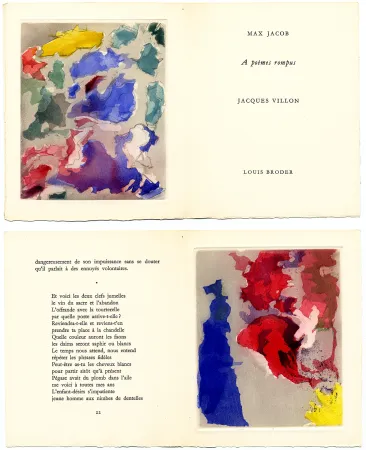 插图书 Villon - Max Jacob : À POÈMES ROMPUS. 5 gravures originales en couleurs (1960) 