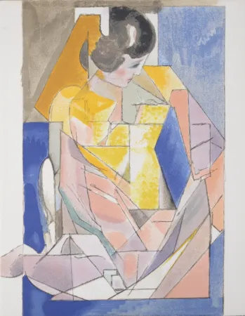 石版画 Villon - Portrait de jeune fille, 1972