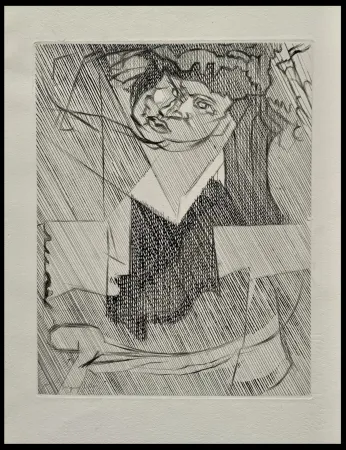 蚀刻版画 Villon - Tête de femme 