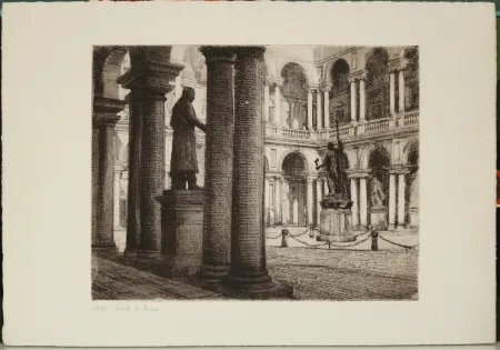 蚀刻版画 Vitale - Cortile di Brera