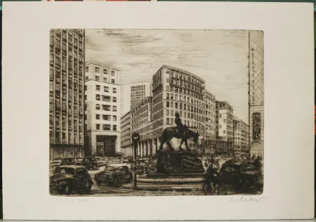蚀刻版画 Vitale - Piazza Missori - Milano
